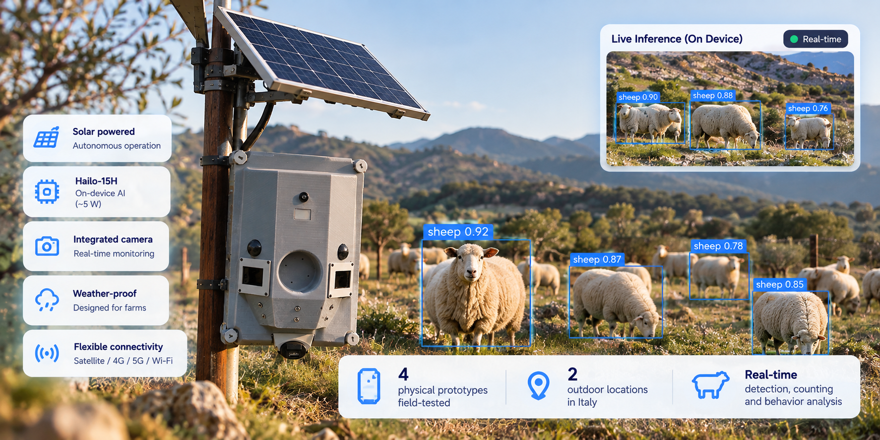 Standalone Edge AI livestock monitoring prototype field deployment